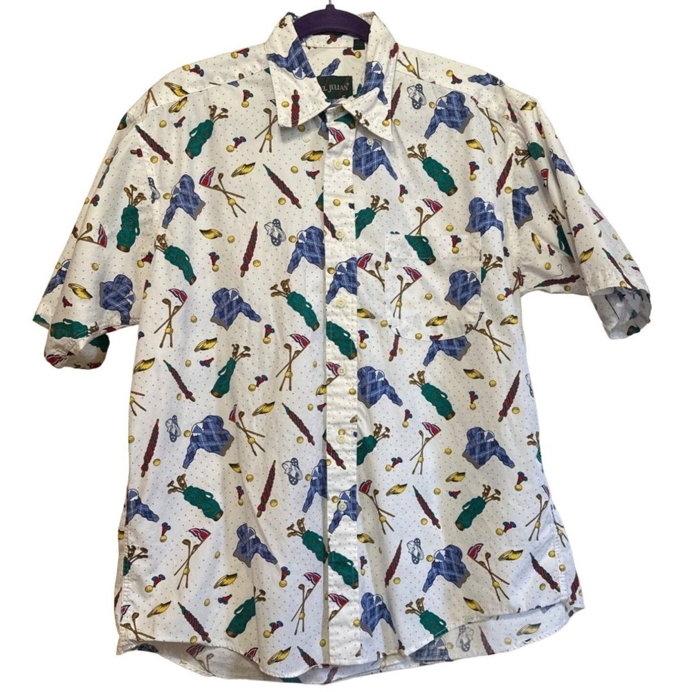 VTG V.L. Julian Single Needle Tailoring Golf Button-Down Shirt Cotton Men' Size